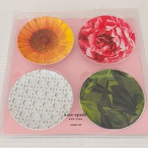 Kate Spade New Floral Melamine 4 Coaster Set - Orange, Pink, Green, White